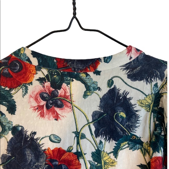 H&M FLORAL FLOWY RUFFLED SHORT SLEEVES MAXI DRESS, SIZE 6 - Picture 8 of 12